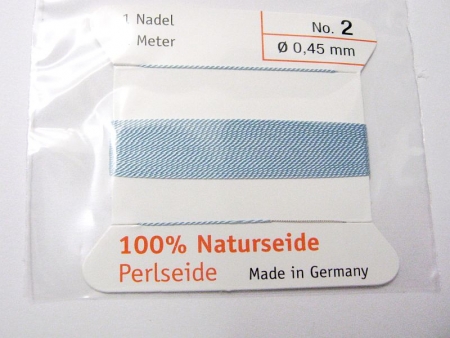 Perlseide (No 2) Hellblau aus reiner Naturseide 0,45